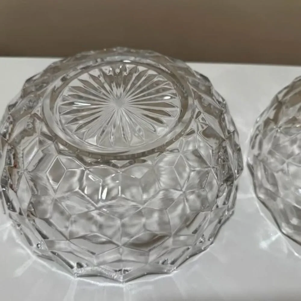 ONE Medium Diamond Cut Glass Bowl (1 of 2)
